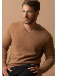 Perfect Cashmere Kaszmirowy sweter "Alexander" w kolorze jasnobrązowym rozmiar: M. Brązowe swetry męskie Perfect Cashmere, m, bez wzorów, z kaszmiru, bez kołnierzyka. Za 451.45 zł.