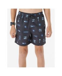 Spodenki surfingowe chłopięce Rip Curl Tube Heads Sun Volley Mesh -Bo czarny. Czarne szorty męskie Rip Curl, z meshu, bez kołnierzyka. Za 95.00 zł.