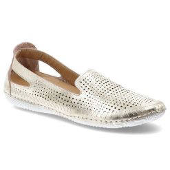 Złote Półbuty Artiker Ażurowe Stylowe Obuwie Damskie. Żółte półbuty damskie Artiker, w ażurowe wzory, ze skóry, eleganckie, bez obcasa. Za 209.00 zł.