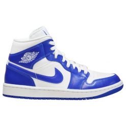 Buty sportowe damskie Air Jordan 1 Mid. Niebieskie buty sportowe na co dzień damskie Jordan, bez wzorów. Za 1,199.00 zł.