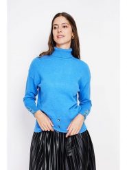 ASSUILI Golf w kolorze błękitnym rozmiar: 38. Niebieskie golfy damskie Assuili, bez wzorów, bez ramiączek. Za 130.50 zł.