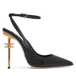 Szpilki Elisabetta Franchi. Czarne szpilki Elisabetta Franchi, bez wzorów, bez obcasa. Za 1,699.00 zł.