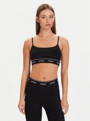 Guess Biustonosz top V5BP01 K1942 Czarny. Czarne biustonosze Guess, m, z aplikacjami, z syntetyku, bez kołnierzyka. Za 179.99 zł.