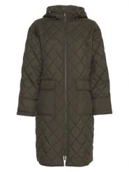 MOSS COPENHAGEN Płaszcz pikowany "Nichella" w kolorze ciemnozielonym rozmiar: L/XL. Zielone płaszcze damskie MOSS COPENHAGEN, l, bez wzorów. Za 365.48 zł.