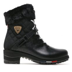 Trzewiki Rossignol. Czarne botki damskie Rossignol, bez obcasa, na płaskiej podeszwie, bez zapięcia. Za 2,839.00 zł.