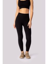 Spaio Legginsy sportowe "Ribbed" w kolorze czarnym rozmiar: S/M. Czarne legginsy damskie Spaio, m, bez wzorów, z materiału. Za 147.56 zł.