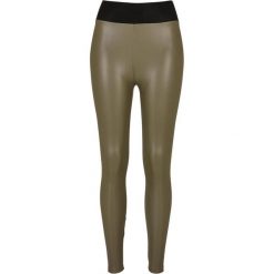 Legginsy Damskie Ze Skóry Ekologicznej Z Wysokim Stanem. Zielone legginsy damskie Urban Classics, s, bez wzorów, ze skóry ekologicznej. Za 122.99 zł.