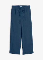 Spodnie culotte z lejącego materiału z domieszką wiskozy. Czerwone spodnie materiałowe damskie bonprix, bez wzorów, z wiskozy. Za 117.99 zł.