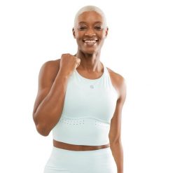 Damski top do biegania bez rękawów Fitness Siroko Namib Mint. Zielone topy sportowe damskie SIROKO, l, bez wzorów, bez ramiączek. Za 169.00 zł.