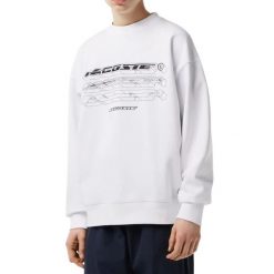 Bluza męska Lacoste SH5540. Białe bluzy bez kaptura męskie Lacoste, m, z bawełny. Za 397.00 zł.