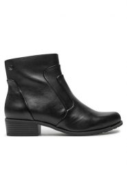 Caprice Botki 9-25335-43 Czarny. Czarne botki damskie Caprice, ze skóry, bez obcasa, na płaskiej podeszwie, bez zapięcia. Za 215.99 zł.