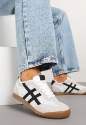 Białe Sneakersy Typu Klasyczne Tenisówki Isnnoria. Białe trampki i tenisówki damskie Renee, bez wzorów, z jeansu. Za 74.99 zł.