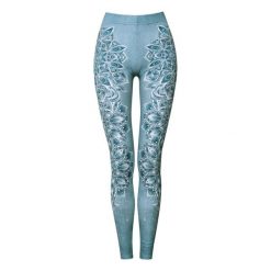 Legginsy sportowe damskie DEEP TRIP Aqua. Niebieskie legginsy damskie DEEP TRIP, l, bez wzorów, na jogę i pilates. Za 179.00 zł.