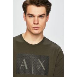Armani Exchange - T-shirt/polo 8NZTCK.Z8H4Z. Brązowe koszulki polo męskie Armani Exchange, m, z aplikacjami, z bawełny, bez ramiączek. W wyprzedaży za 159.90 zł.