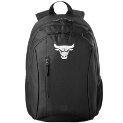 Plecak sportowo-turystyczny dla dorosłych NBA Chicago Bulls Backpack 30L. Czarne plecaki damskie Wilson, bez wzorów, sportowe. Za 149.99 zł.