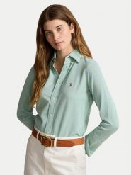 Polo Ralph Lauren Koszula 211924258009 Zielony Slim Fit. Zielone koszule damskie Polo Ralph Lauren, xs, bez wzorów, z bawełny, bez kołnierzyka, bez ramiączek. Za 509.99 zł.