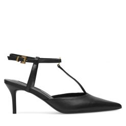Szpilki GINO ROSSI. Czarne szpilki Gino Rossi, bez wzorów, bez obcasa. Za 299.99 zł.