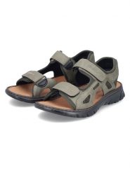 Rieker Sandały w kolorze zielonym rozmiar: 44. Zielone sandały męskie Rieker, z otwartym noskiem, bez zapięcia. Za 159.59 zł.