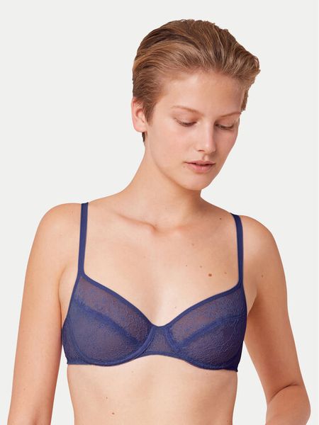 Triumph Biustonosz z fiszbiną Bright Spotlight 10216477 Niebieski. Niebieskie biustonosze Triumph, bez wzorów, z syntetyku. Za 109.99 zł.