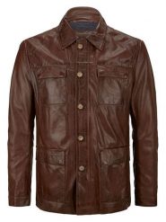 Milestone Skórzana kurtka "Arturo" w kolorze brązowym rozmiar: 60. Brązowe kurtki męskie Milestone, bez wzorów, ze skóry, bez kaptura. Za 630.99 zł.