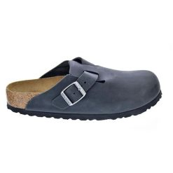 Klapki damskie Birkenstock Boston NU. Szare klapki damskie Birkenstock, bez wzorów, z materiału, bez obcasa. Za 852.00 zł.