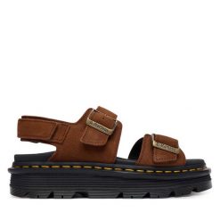 Sandały Dr. Martens. Brązowe sandały damskie Dr. Martens, bez wzorów, bez obcasa, na płaskiej podeszwie. Za 679.99 zł.