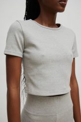 Top z krótkim rękawem w kolorze GREY - CHEERS-L. Szare topy damskie Marsala, na lato, l, bez wzorów, z bawełny, bez ramiączek. Za 159.90 zł.
