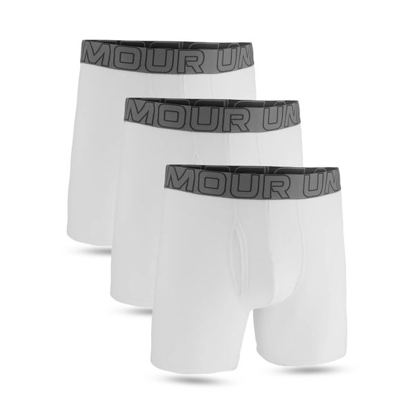Bokserki sportowe męskie UNDER ARMOUR majtki 3-PAK. Białe bokserki męskie Under Armour, bez wzorów, z bawełny. Za 139.99 zł.