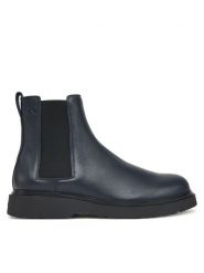 Calvin Klein Sztyblety Combat Ess Chelsea Boot Lth YM0YM01374 Granatowy. Niebieskie sztyblety męskie CALVIN KLEIN, ze skóry, bez zapięcia. Za 699.99 zł.