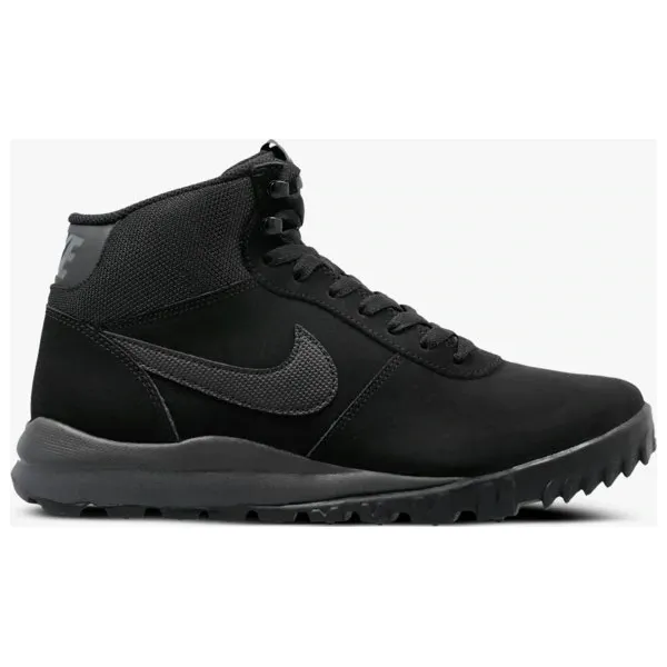 Nike Hoodland Suede buty męskie, czarny, rozmiar 44. Czarne buty trekkingowe męskie Nike, na zimę, z materiału, przed kolano, bez zapięcia, outdoorowe. W wyprzedaży za 331.49 zł.