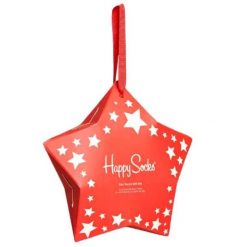Zestaw Prezentowy Happy Socks 1-Pack Stars - Skarpetki Unisex z Bawełny. Czerwone skarpetki damskie Happy Socks, bez wzorów, z bawełny. Za 35.99 zł.