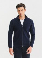 PAKO LORENTE - Rozpinany kardigan w kolorze granatowym. Niebieskie kardigany męskie Pako Lorente, na jesień, m, bez wzorów, z poliamidu, bez kołnierzyka. Za 399.99 zł.