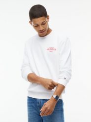 Tommy Hilfiger Bluza Mężczyźni Materiał dresowy biały, S. Białe bluzy bez kaptura męskie Tommy Hilfiger, m, z dresówki. Za 409.95 zł.