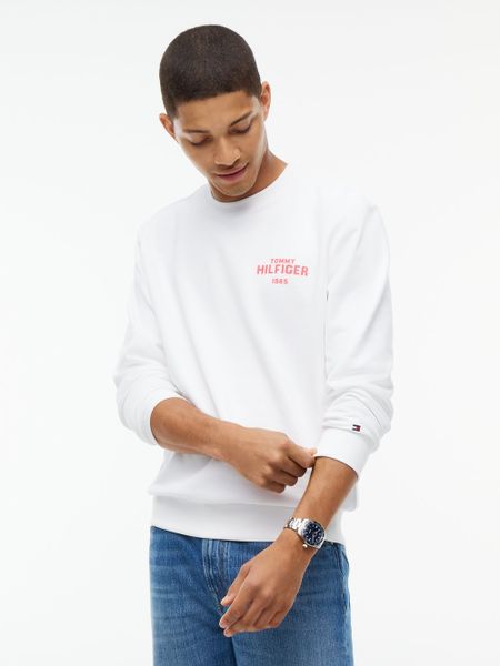 Tommy Hilfiger Bluza Mężczyźni Materiał dresowy biały, S. Białe bluzy bez kaptura męskie Tommy Hilfiger, m, z dresówki. Za 409.95 zł.