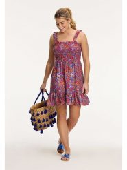 SHIWI Sukienka "Fiesta" w kolorze różowo-niebieskim rozmiar: XL. Niebieskie sukienki damskie SHIWI, xl, bez wzorów, bez kołnierzyka, bez ramiączek, mini. Za 114.44 zł.