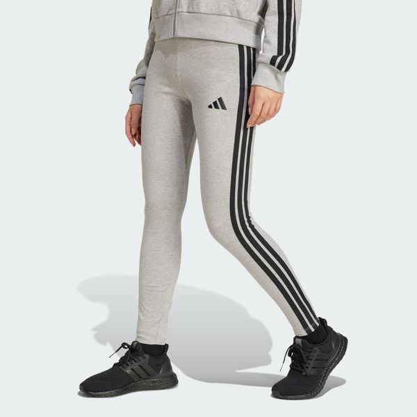 Legginsy Essentials 3-Stripes Cotton. Czarne legginsy damskie Adidas, xs, bez wzorów, z bawełny. Za 139.60 zł.