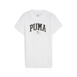 Damska koszulka z nadrukiem PUMA SQUAD PUMA White. Białe bluzki sportowe damskie Puma, xs, bez wzorów, bez ramiączek. Za 67.99 zł.