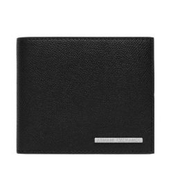 Portfel Armani Exchange. Czarne portfele męskie Armani Exchange, bez wzorów. Za 319.99 zł.