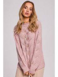 Made of emotion Sweter w kolorze jasnoróżowym rozmiar: L/XL. Różowe swetry klasyczne damskie Made Of Emotion, l, ze splotem, bez kołnierzyka. Za 149.66 zł.