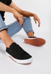 Czarne Tenisówki Salodella. Czarne trampki i tenisówki damskie Renee, bez wzorów. Za 79.99 zł.