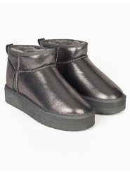 ISLAND BOOT Botki "Miley" w kolorze srebrnym rozmiar: 36. Szare botki damskie Island Boot, bez obcasa, bez zapięcia. Za 131.74 zł.