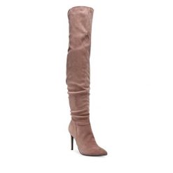 Kozaki DeeZee. Brązowe kozaki damskie DeeZee, bez obcasa, na szpilce. Za 137.99 zł.