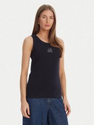 Luisa Spagnoli Top Bordo 543281 Granatowy Slim Fit. Niebieskie topy damskie Luisa Spagnoli, s, bez wzorów, z bawełny, bez kołnierzyka. Za 417.99 zł.