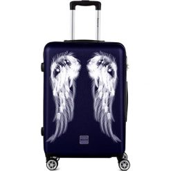 Walizka w kolorze granatowym - 71 l. Niebieskie walizki Bestseller Luggage, bez wzorów, z materiału. W wyprzedaży za 189.95 zł.