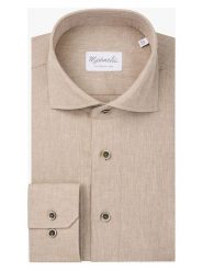 PROFUOMO Koszula - Slim fit - w kolorze beżowym rozmiar: 41. Brązowe koszule męskie PROFUOMO, bez wzorów, bez kołnierzyka, bez ramiączek. Za 140.45 zł.