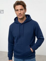 Bluza z kapturem basic - granatowy. Niebieskie bluzy z kapturem męskie Sinsay, l. Za 39.99 zł.