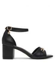 MEXX Sandały MX/022C-HY Czarny. Czarne sandały damskie Mexx, bez wzorów, ze skóry, bez obcasa, na słupku. Za 154.99 zł.