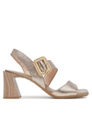 Hispanitas Sandały Miami HV253908 Złoty. Żółte sandały damskie Hispanitas, bez wzorów, ze skóry, bez obcasa, na słupku. Za 429.99 zł.