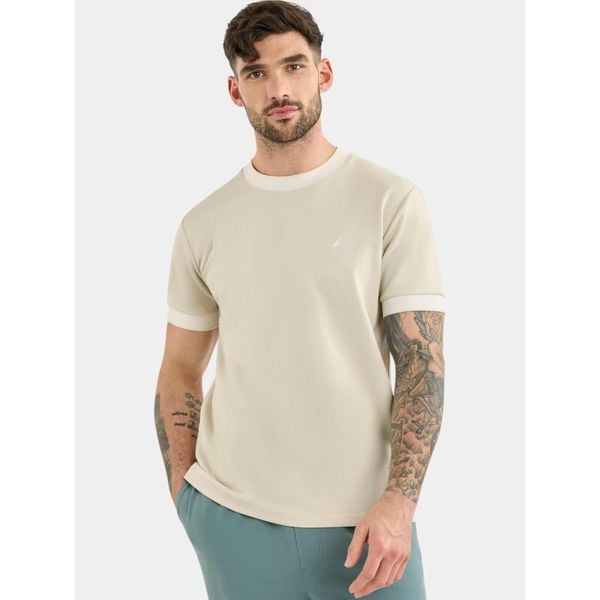 T-shirt męski Nautica Sherford. Brązowe t-shirty męskie Nautica, l, bez wzorów, bez kołnierzyka. Za 199.00 zł.