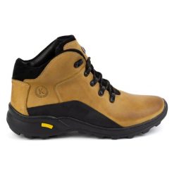 KOMODO Buty męskie trzewiki skórzane zimowe 903K camel żółte brązowe. Brązowe buty trekkingowe męskie na zimę, z materiału, bez zapięcia, trekkingowe. Za 453.66 zł.